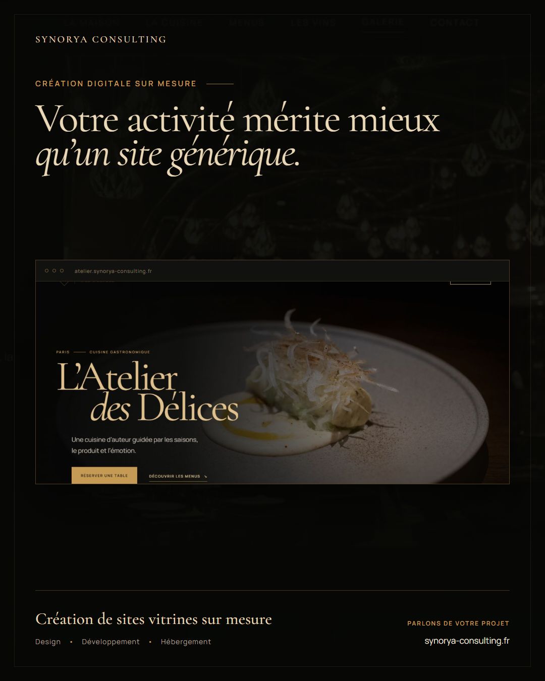 Synthèse du projet L’Atelier des Délices