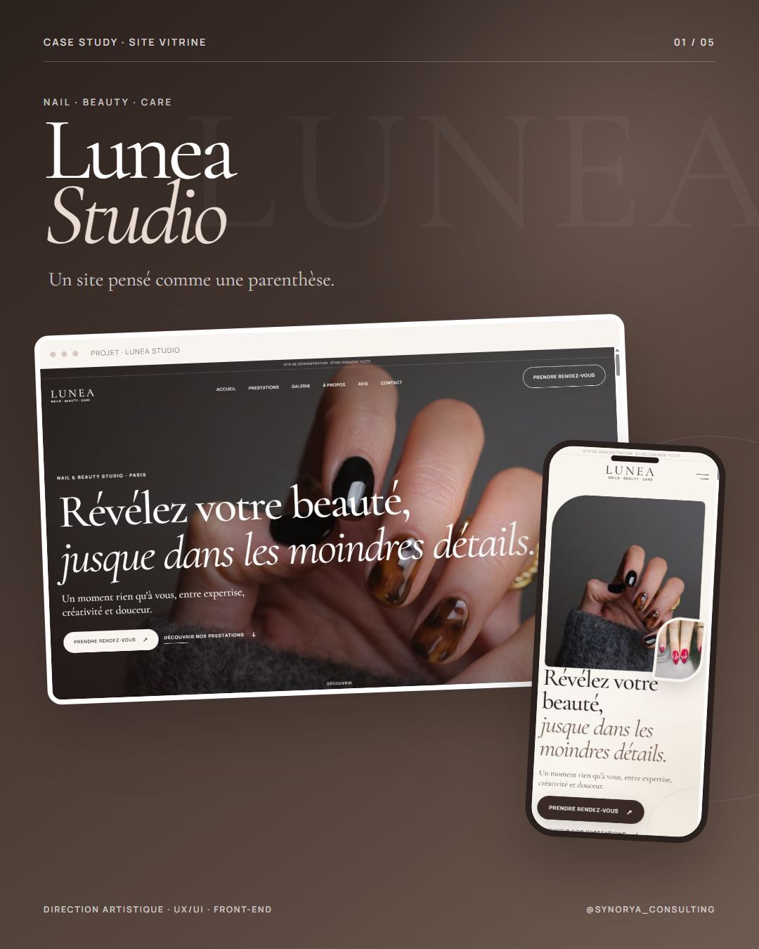 Aperçu du projet Lunea sur ordinateur et mobile