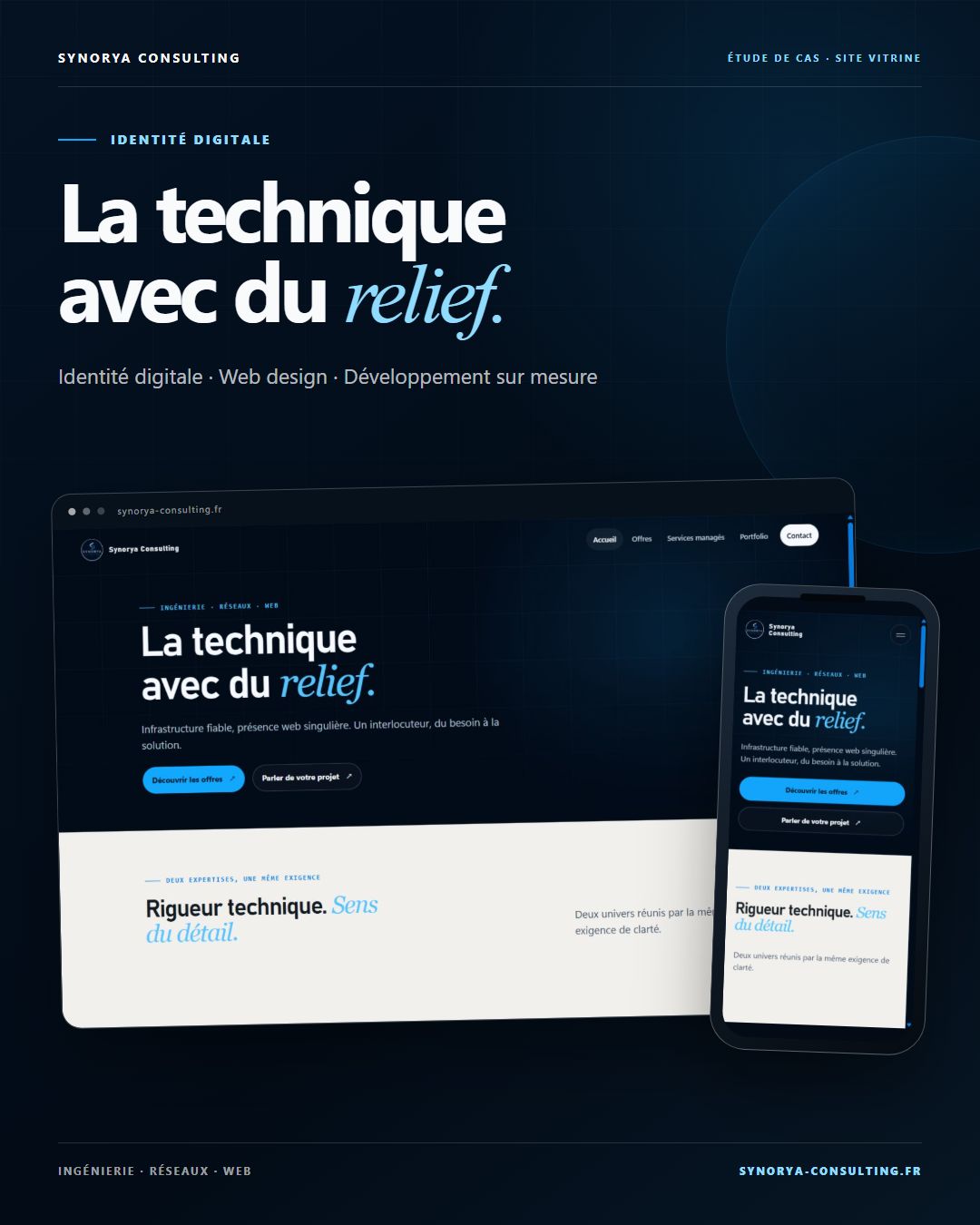 Présentation générale de Synorya Consulting sur ordinateur et mobile